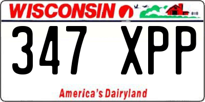 WI license plate 347XPP