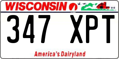 WI license plate 347XPT