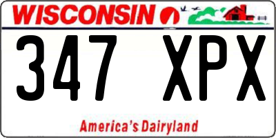 WI license plate 347XPX