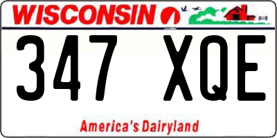 WI license plate 347XQE