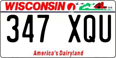 WI license plate 347XQU