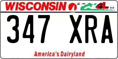 WI license plate 347XRA
