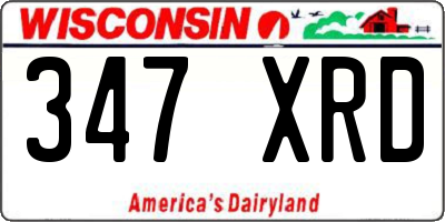 WI license plate 347XRD