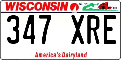 WI license plate 347XRE