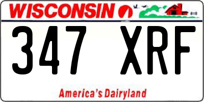 WI license plate 347XRF