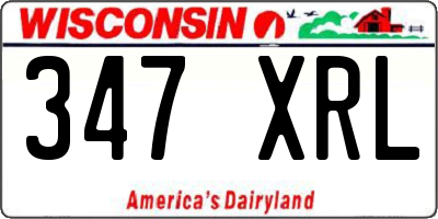 WI license plate 347XRL