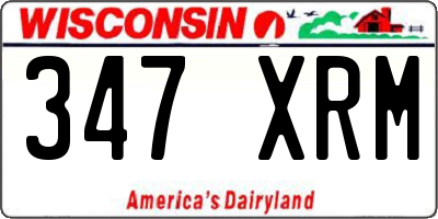 WI license plate 347XRM