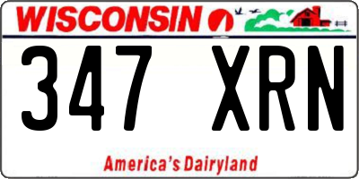 WI license plate 347XRN