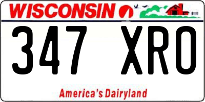 WI license plate 347XRO