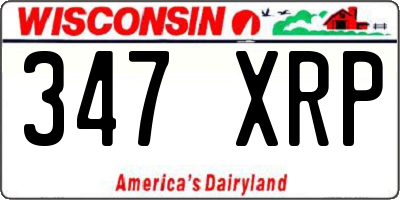 WI license plate 347XRP