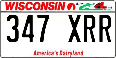 WI license plate 347XRR