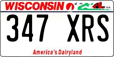WI license plate 347XRS