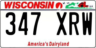 WI license plate 347XRW