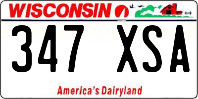 WI license plate 347XSA