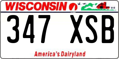WI license plate 347XSB