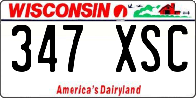 WI license plate 347XSC