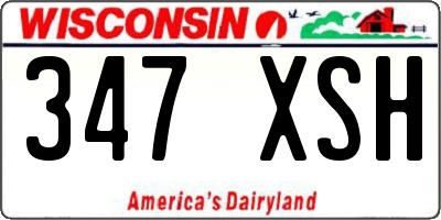 WI license plate 347XSH