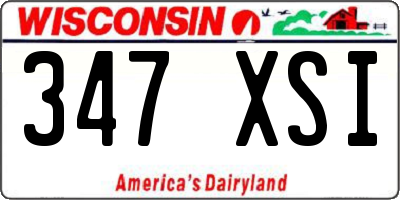 WI license plate 347XSI