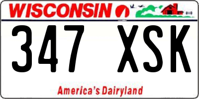 WI license plate 347XSK
