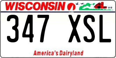WI license plate 347XSL