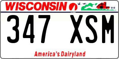 WI license plate 347XSM