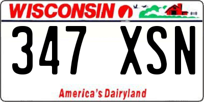 WI license plate 347XSN