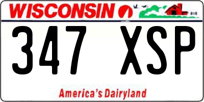 WI license plate 347XSP