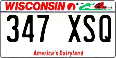 WI license plate 347XSQ