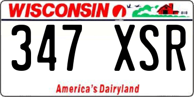 WI license plate 347XSR