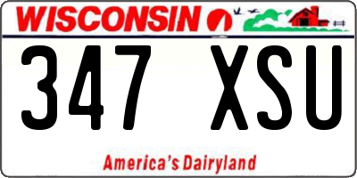 WI license plate 347XSU
