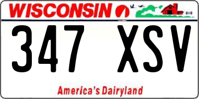 WI license plate 347XSV
