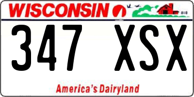 WI license plate 347XSX