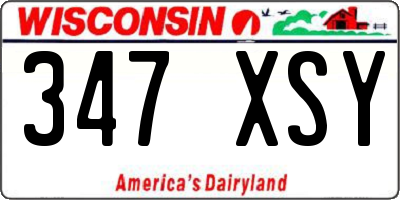 WI license plate 347XSY