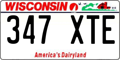 WI license plate 347XTE