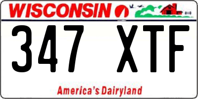 WI license plate 347XTF
