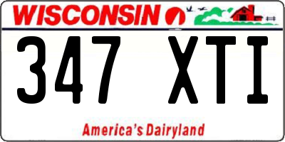 WI license plate 347XTI