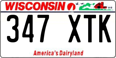 WI license plate 347XTK