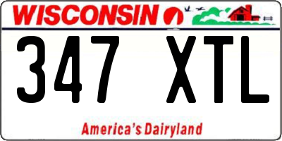 WI license plate 347XTL