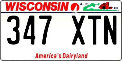 WI license plate 347XTN