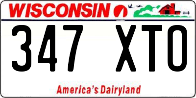 WI license plate 347XTO