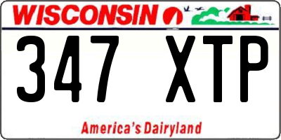 WI license plate 347XTP