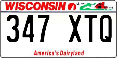 WI license plate 347XTQ