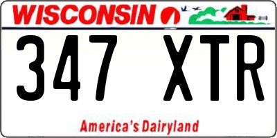 WI license plate 347XTR