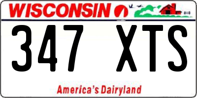 WI license plate 347XTS