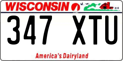 WI license plate 347XTU