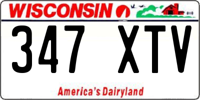 WI license plate 347XTV