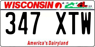 WI license plate 347XTW