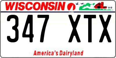 WI license plate 347XTX