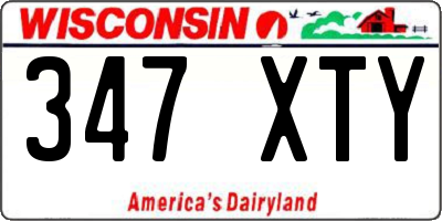 WI license plate 347XTY