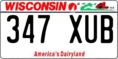 WI license plate 347XUB
